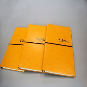 Yellow PU Leather Note Book with Rubber Band